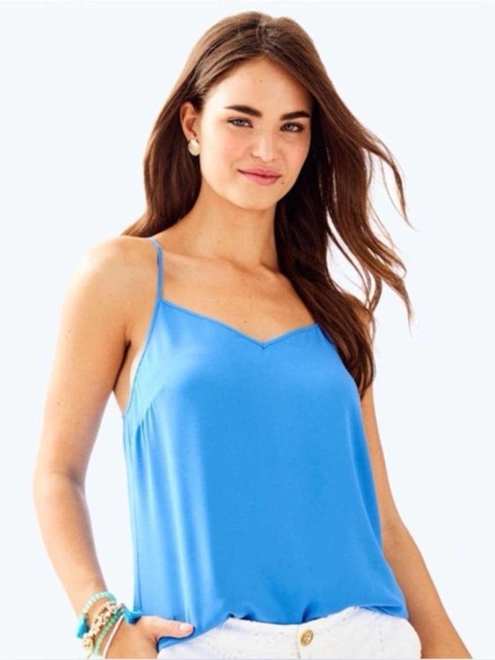 Lilly Pulitzer Blue Sleeveless Cami Top Size M